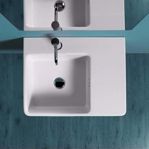 SIMAS Top e lavabi d'arredo раковина накладная/подвесная 60х45 с 1 отв. под смеситель левая ,цвет белый, QU60S*1 bi