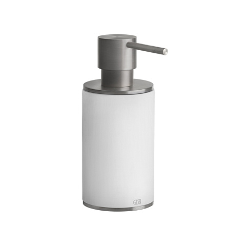 GESSI 316 Дозатор для жидкого мыла настольный, цвет: белый/steel brushed, 54737#239