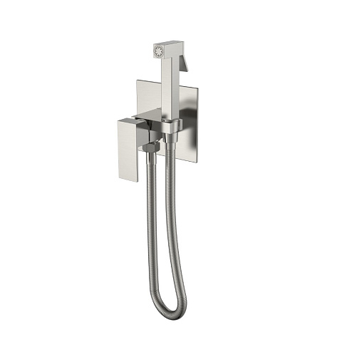 Смеситель гигиенический Boheme Qubic Brushed Nickel 477-NB