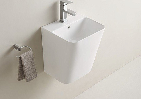 Раковина подвесная CeramaLux 500QMW 380×340 мм, белый матовый