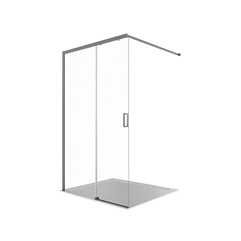 Душевая перегородка Walk-in Aquatek AQ.WISL.120.1GM 120х200 см, раздвижная, прозрачное стекло 6 мм, профиль оружейная сталь