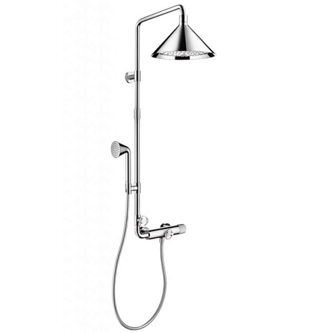 Axor AX Showers/Front Душевая стойка с термостатом, верхним душем Ø279мм, 2jet, шлангом и ручным душем, цвет: хром, 26020000