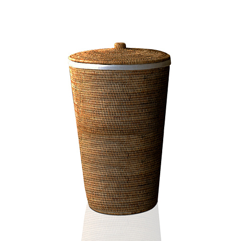 Decor Walther Basket WB Корзина для белья 40x65см, с крышкой, цвет: ротанг темный, 0922392