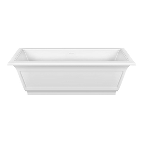 Gessi Eleganza Ванна отдельностоящая 180х85см, со сливом-переливом, цвет: матовый белый, 46715#521