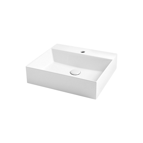 AZZURRA ELEGANCE Squared раковина подвесная/накладная 50х45см с 1 отв. под смеситель , цвет белый, ELLP050450QMBI/(EQA50M bi)*1