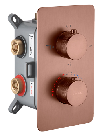 Смеситель встроенный с термостатом 3-х проходной Boheme CELL BRUSHED BRONZE 134-3-BRB