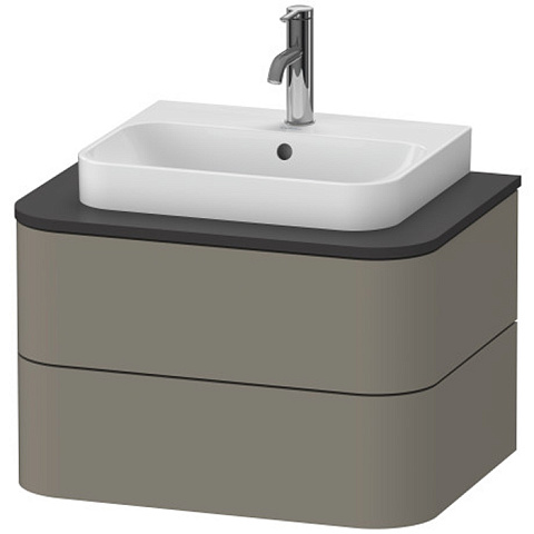 Duravit Happy D.2 Plus Тумба подвесная 408x650x480мм 2 ящика, цвет: stone grey satin matt, HP496009292