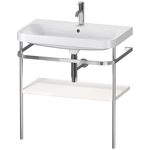 Duravit Happy D.2 Plus Консоль напольная с умывальником 775х490х850 мм, с 1 отв под смесит, 1 полка, выпуск, цвет белый глянц (Спеццена со склада!), HP4837O2222