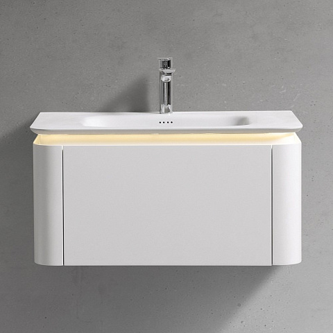 Тумба с раковиной Black&White U925.0700 Unihopper, Corian раковина-столешница / LED light (700x520x400)