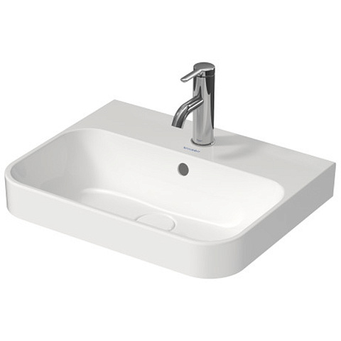 DURAVIT HAPPY D.2 PLUS Раковина 500х400 мм., с 1 отверстием для смесителя, с переливом, с керамическим донным клапаном, с креплением, цвет белый, 2360500000