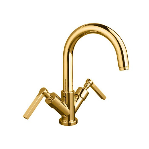 Nicolazzi Mac Kinley 05 Смеситель для раковины на 1 отверстие, излив: 155, цвет: золото, 2236GO29