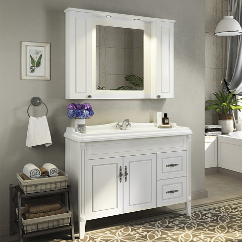 Comforty. Тумба-умывальник Палермо-120 белый глянец с раковиной Comforty 3312 00004142367