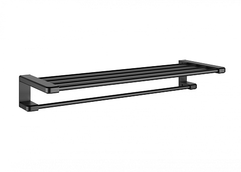 Полотенцедержатель с полкой WONZON & WOGHAND, Черный матовый WW-V3902-MB