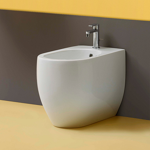 Биде напольное приставное Kerasan Flo 312201*1, 56x37 см