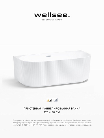 Акционный набор 2 в 1 Wellsee Festive Fox акриловая ванна пристенная 170x80 с сифоном 28730201R