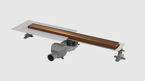 Душевой лоток Boheme Premium Linear 60см, нерж.сталь BRUSHED BRONZE 982-60-BRB