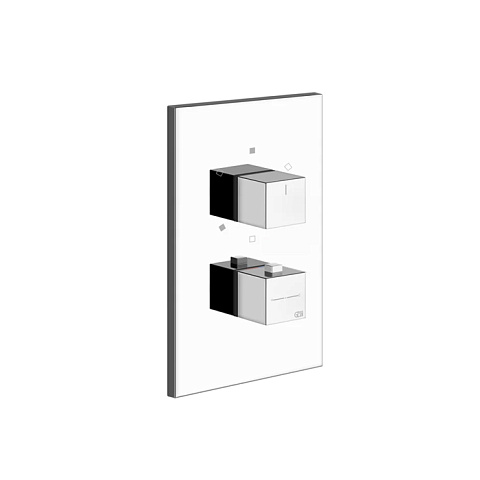 Gessi Rettangolo Встраиваемый термостат, подключение на 3/4”, с переключателем на 3 выхода(внешние части), цвет: хром, 20190#031