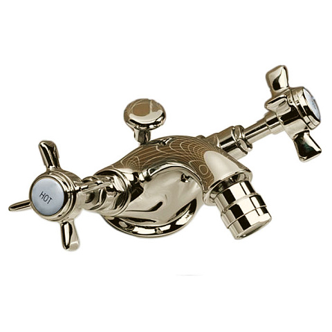 Devon&Devon Devon & Devon Coventry Смеситель для биде с донным клапаном, жёсткая (трубка) подводка воды (Цвет: светлое золото), MARF25 oro