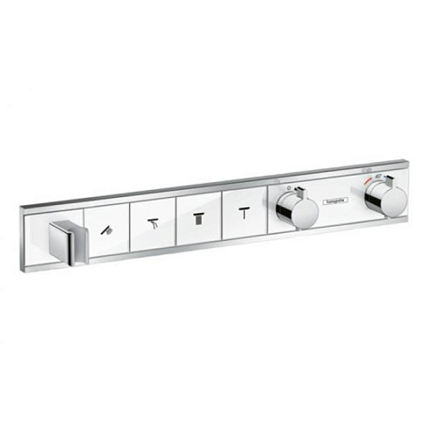 Hansgrohe HG RainSelect Встраиваемый термостат для душа на 4 источника, с держ. душа (внешняя часть), цвет: белый/хром, 15357400