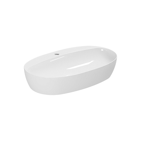 AZZURRA ELEGANCE CIRCLE раковина накладная 70х42см с 1 отв. под смеситель, цвет белый (цена по акции со склада!), ELLA070420CMBI/(ECI70M bi)*1
