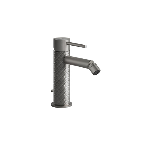 GESSI 316 Смеситель для биде на 1 отверстие с донным клапаном, излив 118мм, цвет: steel brushed, 54107#239