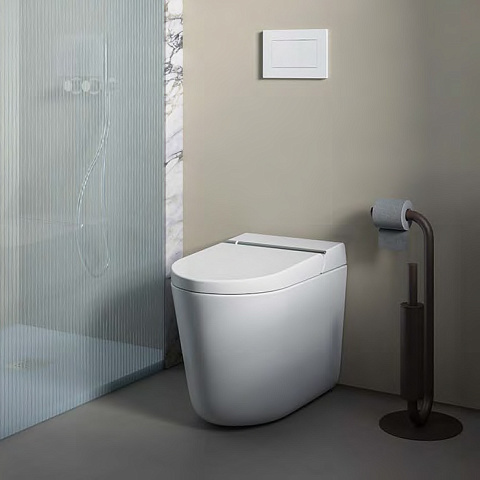Artceram HYPE Унитаз-биде напольный 38X59см, безободковый, с soft-close, с пультом управл, цвет белый с покр Saniglaze (АКЦИЯ 2026!), KHYV002 01 00