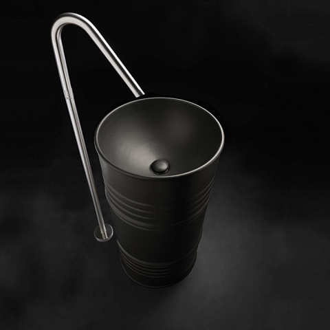 Kerasan Artwork Раковина свободностоящая "BARREL" d 45,H 90 см, без отв под смеситель. слив в стену, цвет Borgogna matt, 474375