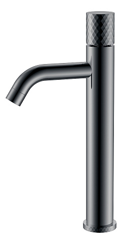 Смеситель Boheme STICK для умыв. выс. Shine Gun Metal высокий с ручкой DIAMOND 122-SGM