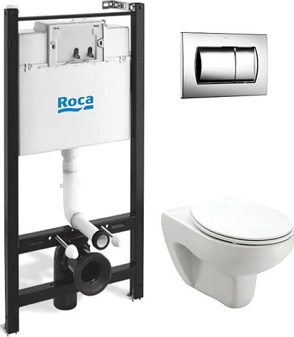 Комплект инсталляция с унитазом Roca Victoria 893100000 с кнопкой смыва и сиденьем
