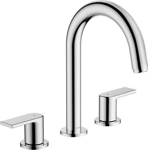 Смеситель Hansgrohe Vernis Shape для раковины, на 3 отверстия, со сливным гарнитуром, хром 71563000