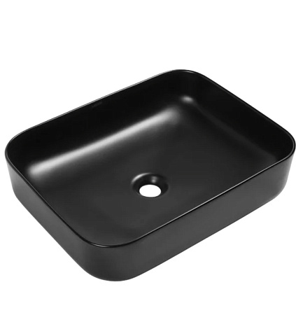 Раковина керамическая чёрная матовая (накладная) SantiLine SL-1010MB