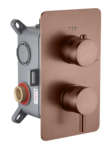 Смеситель встроенный однорычажный 2-х проходной Boheme CELL BRUSHED BRONZE 135-2-BRB