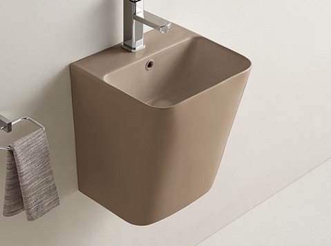 Раковина подвесная CeramaLux 500QMC 380×340 мм, капучино