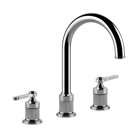 GESSI VENTI20 Смеситель для раковины на 3 отверстия, высота излива 168 мм., в комплекте с донным клапаном, цвет хром, 65015#031