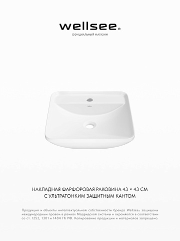 Накладная раковина для ванной Wellsee Cute Twin S 318301000