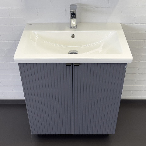 Тумба-умывальник Comforty Лима-70 антрацит с раковиной Комо 70 00-00013686