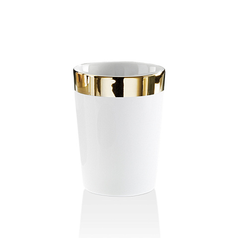 Decor Walther Bone BE50 Стакан настольный, фарфор, цвет: белый / золотой, 0846220