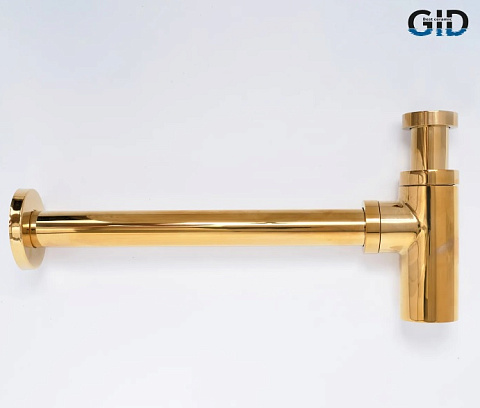 Сифон золотой для раковины Gid G-64GD