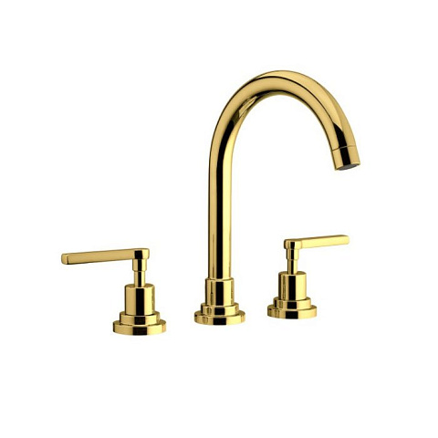 Nicolazzi Mac Kinley 05 Смеситель для раковины на 3 отверстия, излив: 176мм, цвет: золото, 2208GO29