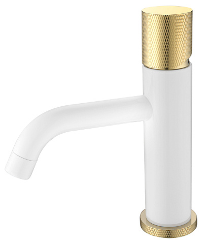 Смеситель Boheme STICK для умыв. низ. WHITE TOUCH GOLD (комплект) 121-WG.2