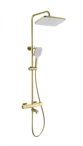 Душевая система с термостатом WONZON & WOGHAND STAY 2, Брашированное золото WW-B3016-T1-BG