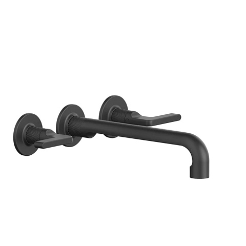 GESSI INCISO Встраиваемый смеситель для раковины на 3 отверстия с изливом 255-235мм (внешние части), цвет: nero XL, 58092#299