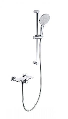 Смеситель для душа с гарнитуром WONZON & WOGHAND ClickPlate, Хром WW-B2052-A-CR