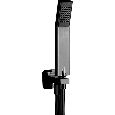 CISAL Shower Душевой гарнитур:ручная лейка,шланг 150 см,вывод с держателем, цвет черный матовый, DS01880040