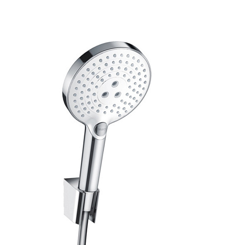 Hansgrohe HG Raindance Select E Душевой набор: ручной душ 120, 3jet (Rain, RainAir, Whirl), держатель, шланг 1,6м, цвет: белый/хром, 26721400