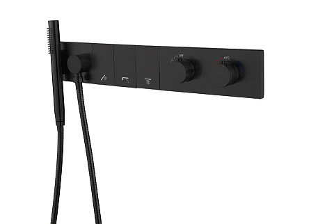 Смеситель Boheme ZODIAC THERMO с ручным душем Black 133-SYS-B