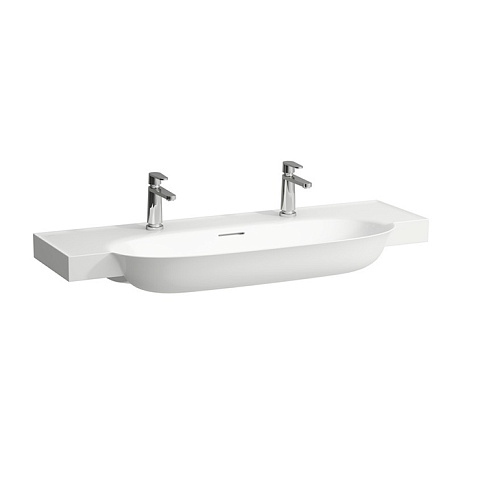 Laufen New Classic Раковина накладная овальная 1200х480х75/165 мм, с 2 отв под смеситель,с переливом, цвет белый матовый (1шт привезем за 3 недели!!), 8.1385.8.757.107.1