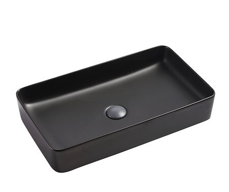 Раковина керамическая чёрная матовая (накладная) SantiLine SL-1073MB