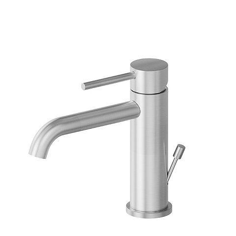 Newform X-STEEL 316 Смеситель для раковины на 1 отверстие с донный клапаном, излив 145мм, цвет: INOX