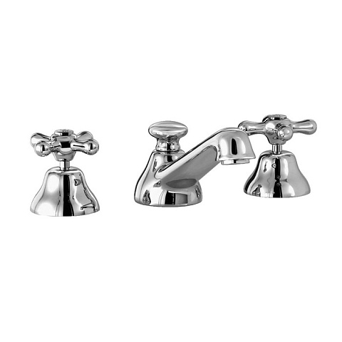 Stella Roma Смеситель для раковины на 3 отверстия 3224P, с донным клапаном, цвет: хром, RM 00013 CR00